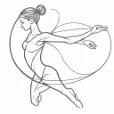 rhythmic gymnastics oneline tattoo design idea