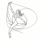 rhythmic gymnastics oneline tattoo design idea