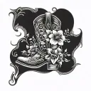 cowboy boot with flowers coming out tattoo design idea