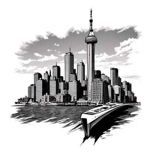 toronto skyline tattoo arm band tattoo design idea
