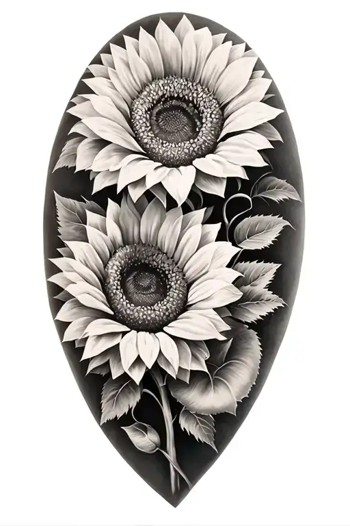 sunflowers and roses  tattoo design idea