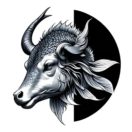 Pisces Taurus tattoo design idea