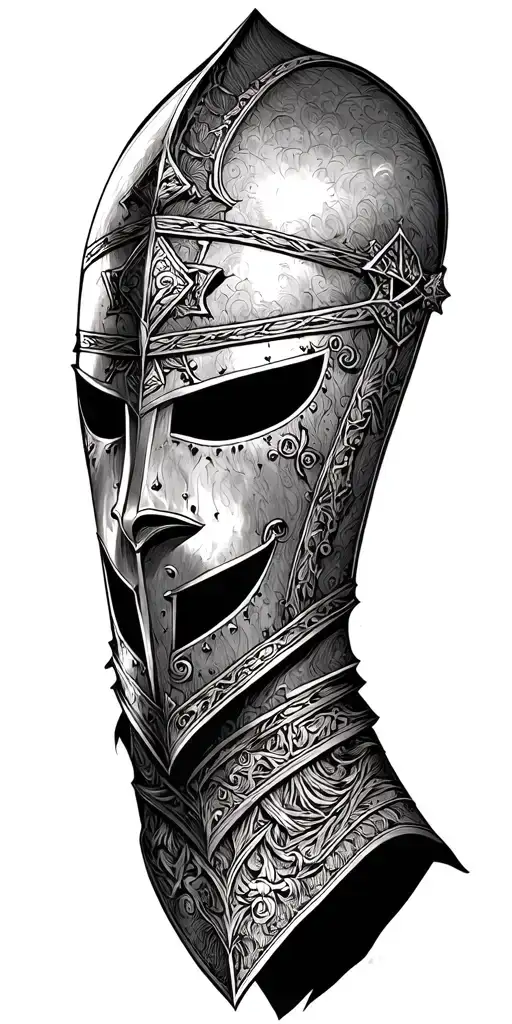 knight templar mask tattoo design idea