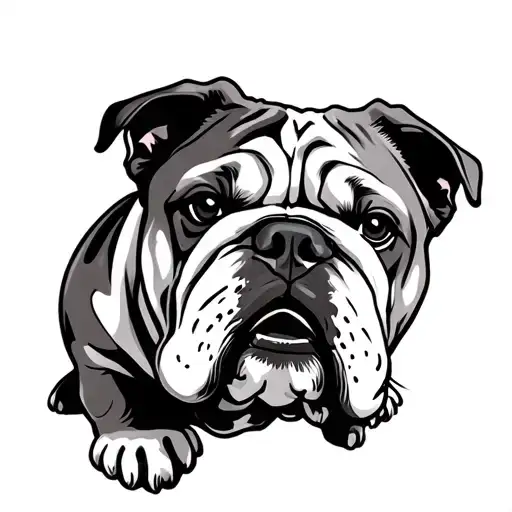 bulldog tattoo design idea