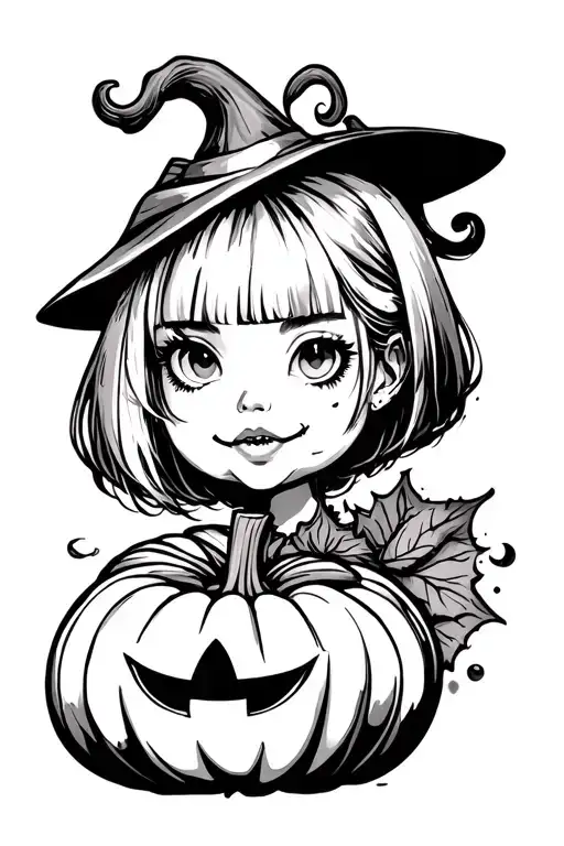 Pumpkin tattoo design idea