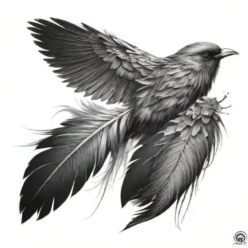 A tattoo of a feather turning into a bird flying freely, representing your love for freedom and nature tattoo design idea