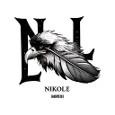 "NIKOLE MMXIII" bald eagle feather tattoo design idea