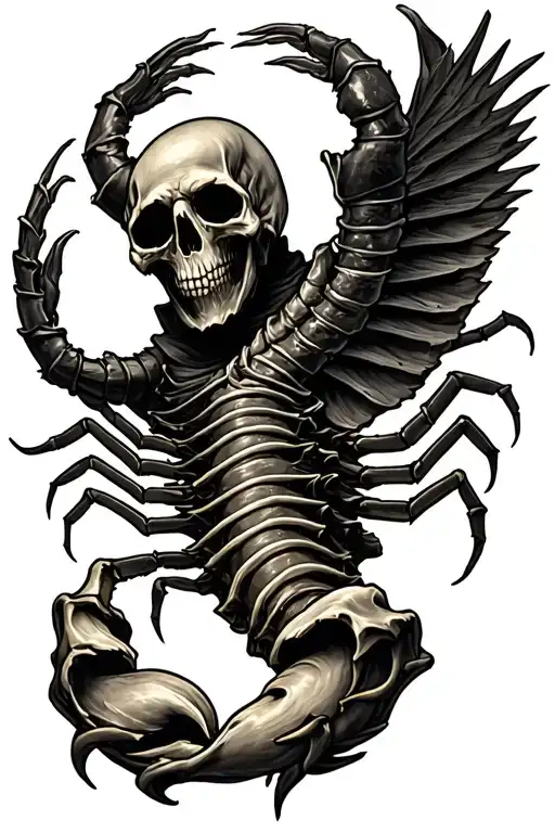 scorpio grim reaper death seal tattoo design idea