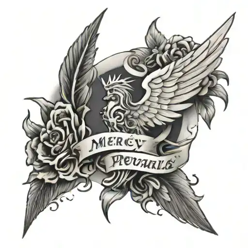 my mercy prevails over my wrath tattoo design idea