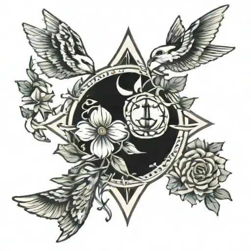 holy trinity tattoo design idea