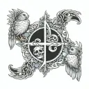 holy trinity tattoo design idea