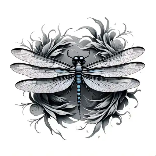 3d dragonfly tattoo design idea