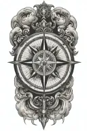 compass clouds surrounding tattoo design idea