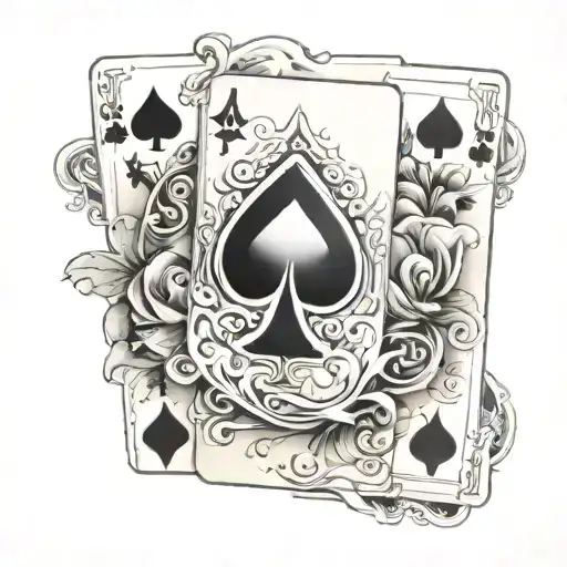 Blackjack cards forming tattoo design idea