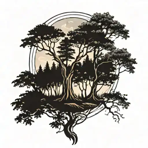 1. Location: The tattoo can be placed on the outer forearm, where there’s enough space to showcase the three trees.2.  tattoo design idea