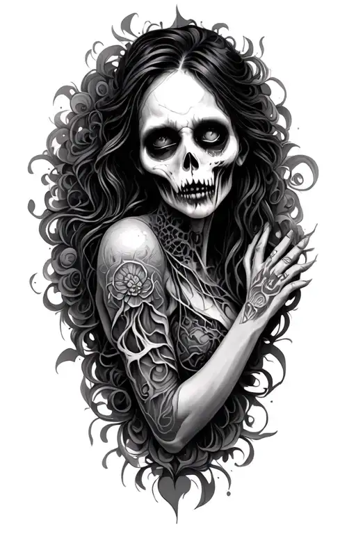 beautiful zombie sleeve tattoo tattoo design idea