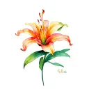 Flame lily flower tattoo design idea