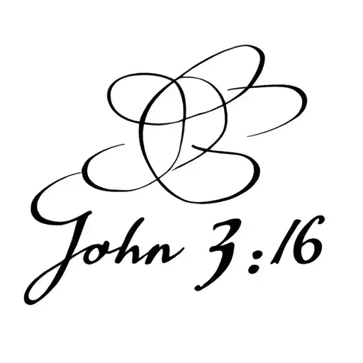 john 3:16 scripture intertwined tattoo design idea