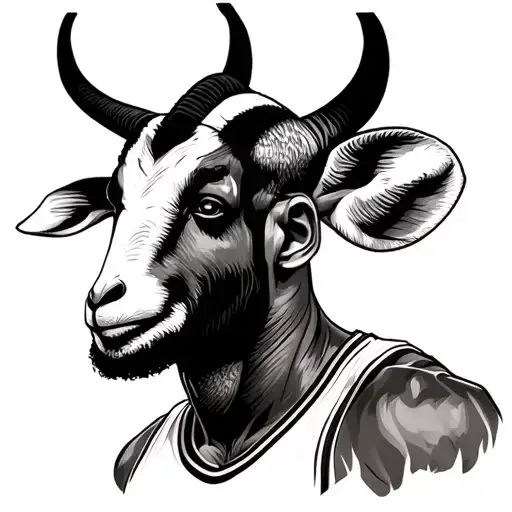 lebron james as a goat tattoo design idea