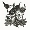 two headed calf goth tattoo design idea