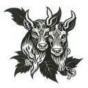 two headed calf goth tattoo design idea