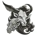 two headed calf goth tattoo design idea