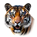 tiger face tattoo design idea