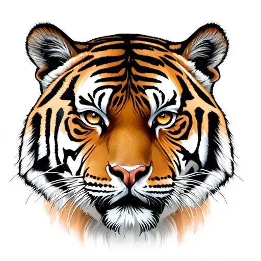 tiger face tattoo design idea