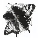 A broken butterfly with tears falling from its eyes tattoo design idea