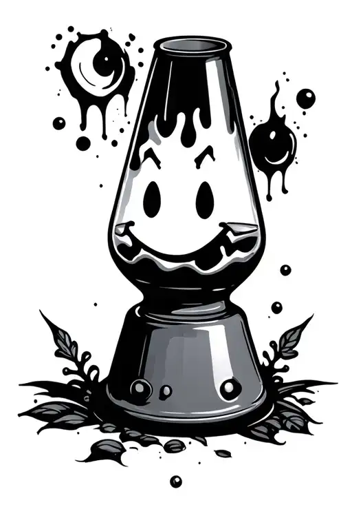 smiley lava lamp tattoo design idea
