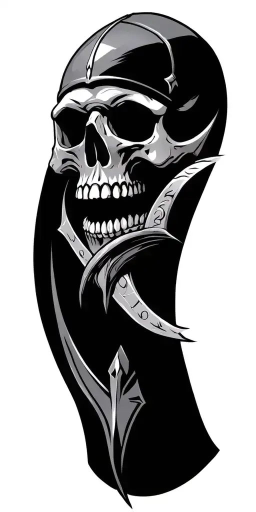 skulls vikings warrior black tattoo design idea