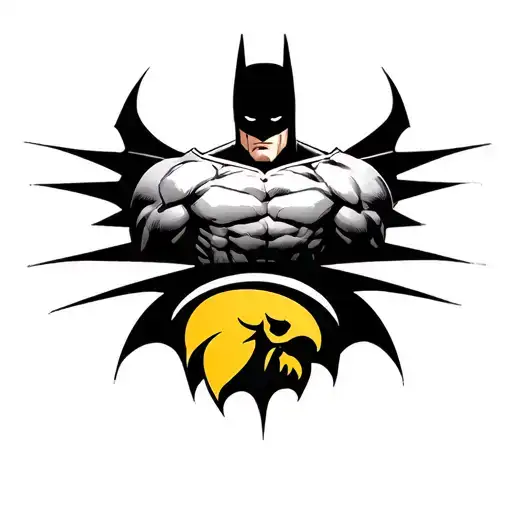 Batman and Iowa Hawkeye Symbols mixed tattoo design idea