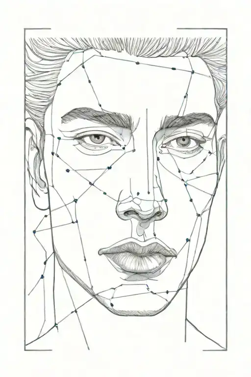mans face with eyes scribbled out tattoo design idea
