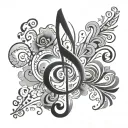 V G clef mixed tattoo design idea