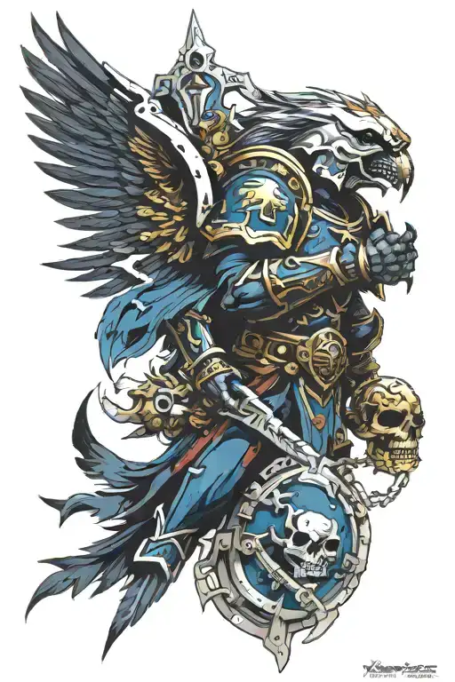Warhammer Space Marine Necroplis Hawks tattoo design idea