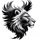 Phoenix And Lion tattoo design idea