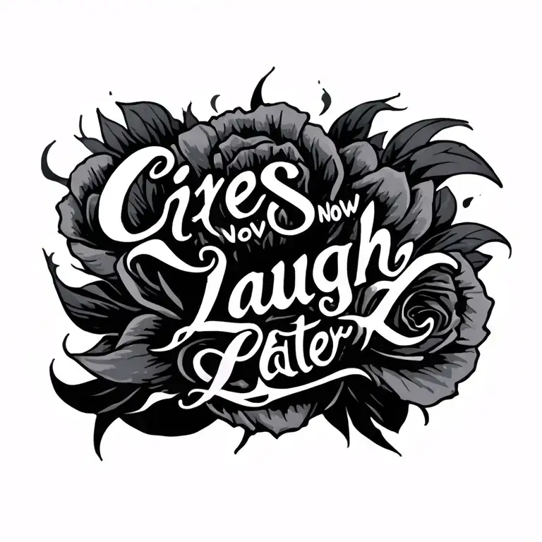 cries now laugh later tattoo design idea