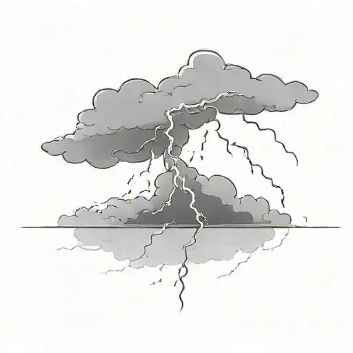 a thunderstorm with lightning and dark clouds for a tattoo. The ground must no appear in the image.  tattoo design idea