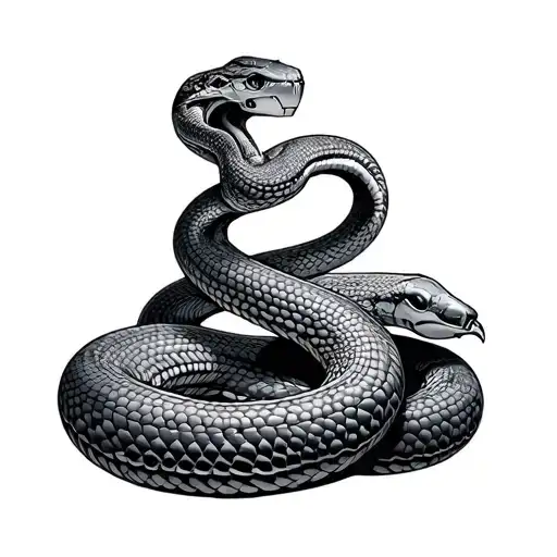 Coverup robot snake tattoo design idea