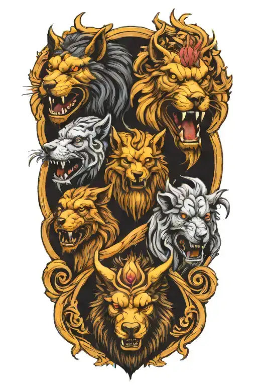 Cerberus Greek mythology symbols tattoo design idea