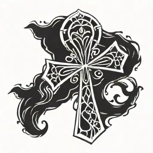 Ankh cross tattoo design idea