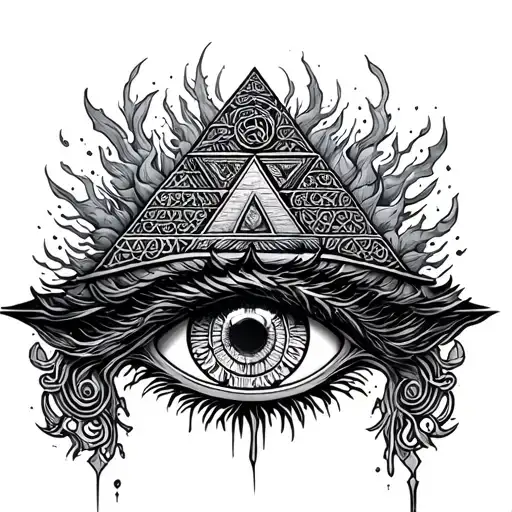  pyramid, third eye, tree of life, Celtic, Druid, Atlantis tattoo design idea