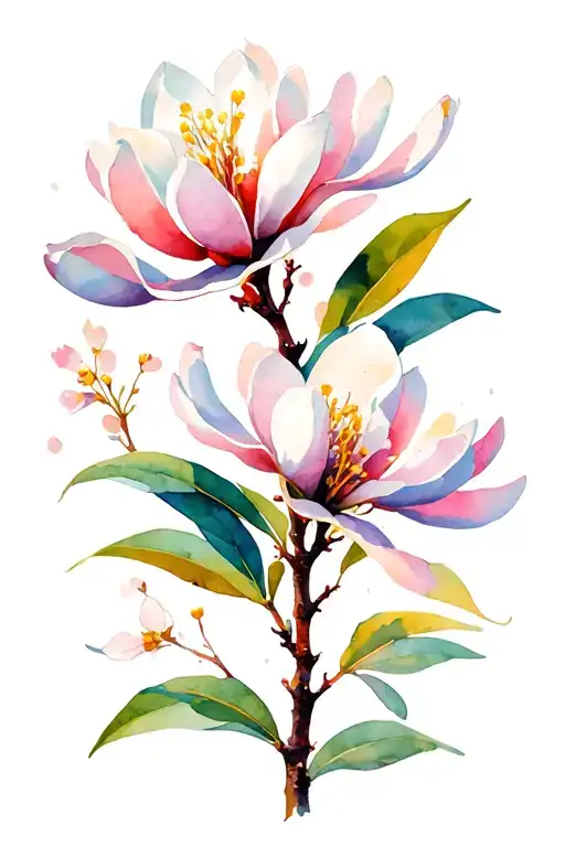 magnolia flower mimosa flower cherry blossom flowers tattoo design idea