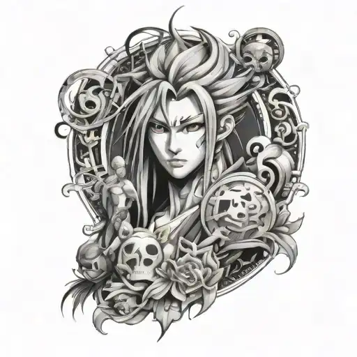 half sleeve mixed anime tattoo sleeve &nbsp; tattoo design idea