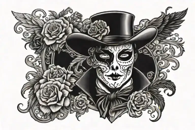 Western phantom of the opera tattoo design idea