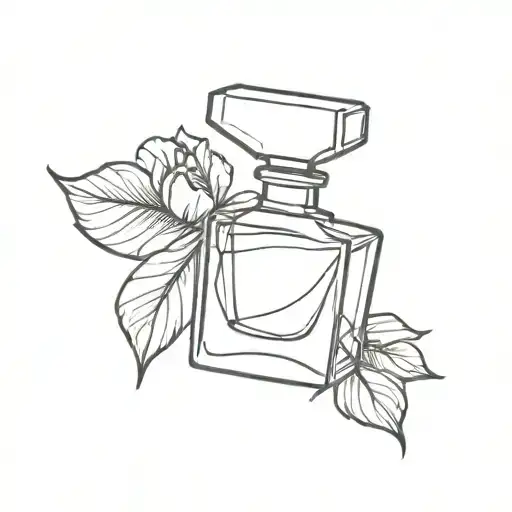 perfume bottle tattoo design idea