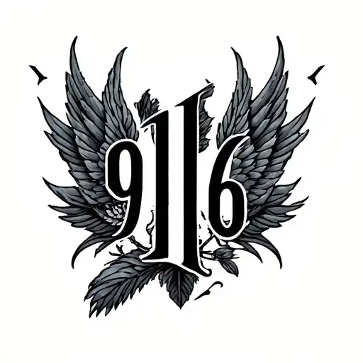 9-11-6 in reversable font tattoo design idea