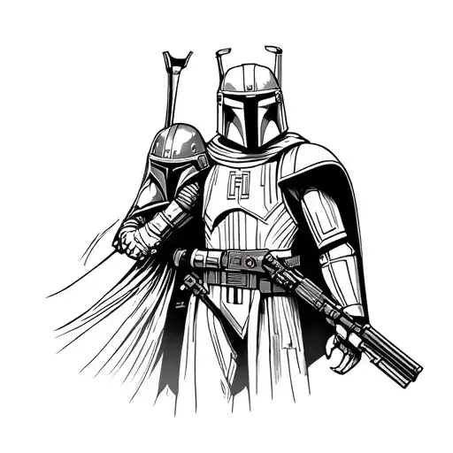 darth revan vs boba fett tattoo design idea