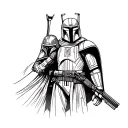darth revan vs boba fett tattoo design idea