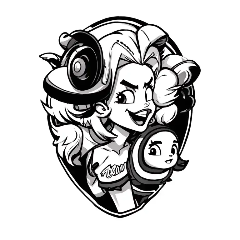 90s cartoon characters tattoo design idea